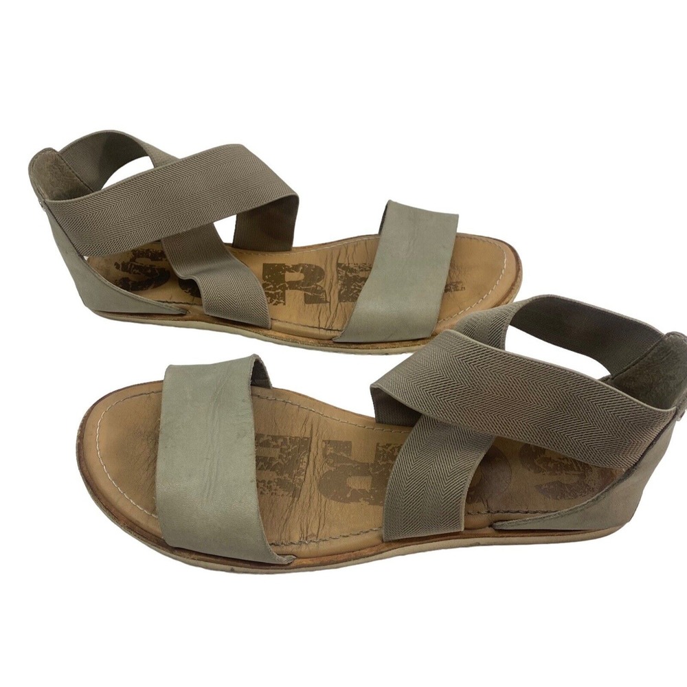 SOREL Women Ella Ankle Strap Slip On Sandals Sz 8 Gray‎ Casual Beach Summer